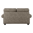 Jade 72 Inch Loveseat- Taupe Brown Microfiber- 4 Pillows- Cushioned- Wood