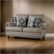Jade 72 Inch Loveseat- Taupe Brown Microfiber- 4 Pillows- Cushioned- Wood