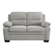 Hugh 58 Inch Loveseat- Gray Polyester- Soft Foam Cushioned- Solid Wood