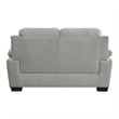 Hugh 58 Inch Loveseat- Gray Polyester- Soft Foam Cushioned- Solid Wood