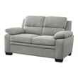 Hugh 58 Inch Loveseat- Gray Polyester- Soft Foam Cushioned- Solid Wood