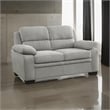 Hugh 58 Inch Loveseat- Gray Polyester- Soft Foam Cushioned- Solid Wood