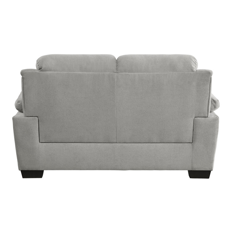 Hugh 58 Inch Loveseat- Gray Polyester- Soft Foam Cushioned- Solid Wood