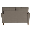 Sarah 57 Inch Loveseat- Brown Velvet- Tufted- Reversible Cushions- Wood