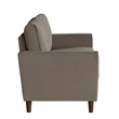 Sarah 57 Inch Loveseat- Brown Velvet- Tufted- Reversible Cushions- Wood