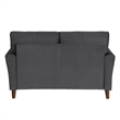 Sarah 57 Inch Loveseat- Gray Velvet- Stitch Tufting- Reversible Cushions