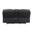 Liam 77 Inch Manual Recliner Loveseat- Cupholder Console- Gray Faux Leather
