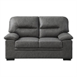 Gian 62 Inch Loveseat- Plush Dark Gray Microfiber- Pillow Top Armrests