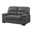 Gian 62 Inch Loveseat- Plush Dark Gray Microfiber- Pillow Top Armrests