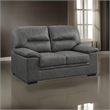 Gian 62 Inch Loveseat- Plush Dark Gray Microfiber- Pillow Top Armrests