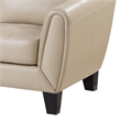Sofy 61 Inch Loveseat- Beige Top Grain and Faux Leather- Solid Wood Feet