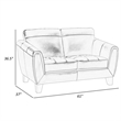 Sofy 61 Inch Loveseat- Beige Top Grain and Faux Leather- Solid Wood Feet