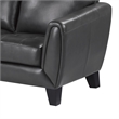 Sofy 83 Inch Sofa- Dark Gray Top Grain and Faux Leather- Solid Wood Feet