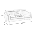 Sofy 83 Inch Sofa- Dark Gray Top Grain and Faux Leather- Solid Wood Feet