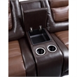 Istro 76 Inch Dual Manual Recliner Loveseat- Console- Brown Faux Leather