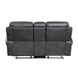 Ville 75 Inch Manual Recliner Loveseat- Storage Console- Gray Faux Leather