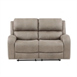 Patsy 62 Inch Manual Double Recliner Loveseat- Tufted Brown Microfiber