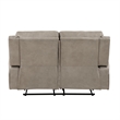 Patsy 62 Inch Manual Double Recliner Loveseat- Tufted Brown Microfiber