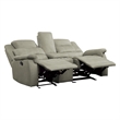 Shelly 74 Inch Manual Double Glider Recliner Loveseat- Gray Microfiber