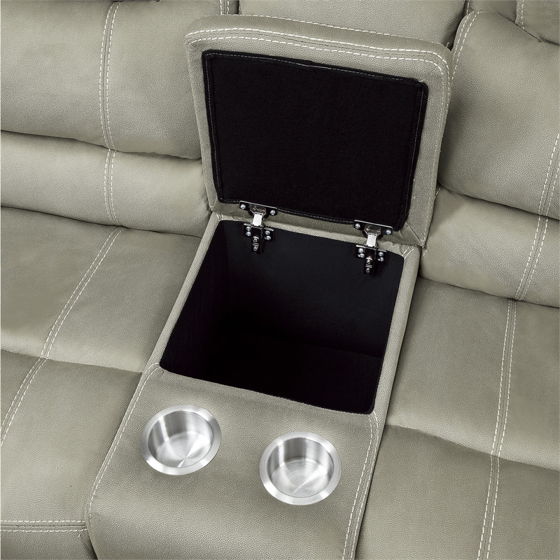Shelly 74 Inch Manual Double Glider Recliner Loveseat- Gray Microfiber