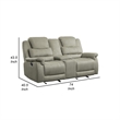 Shelly 74 Inch Manual Double Glider Recliner Loveseat- Gray Microfiber