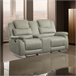 Shelly 74 Inch Manual Double Glider Recliner Loveseat- Gray Microfiber