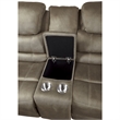 Shelly 74 Inch Manual Double Glider Recliner Loveseat- Brown Microfiber