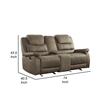Shelly 74 Inch Manual Double Glider Recliner Loveseat- Brown Microfiber