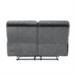 Muir 65 Inch Manual Recliner Loveseat- Tufted Gray Microfiber- Solid Wood