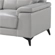 Mica 89 Inch Sofa- Light Gray Top Grain and Faux Leather- Black Metal Legs