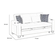 Tene 71 Inch Convertible Sleeper Loveseat- USB- 4 Accent Pillows- Black