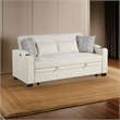Tene 71 Inch Convertible Sleeper Loveseat- USB- 4 Accent Pillows- Black