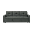 Biry Pull Out Sleeper Sofa Bed- Tufted Cushions- Dark Gray Fabric