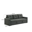Biry Pull Out Sleeper Sofa Bed- Tufted Cushions- Dark Gray Fabric