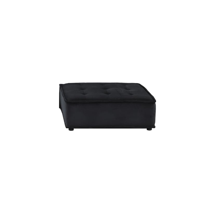 Alaya U Shaped Modular Sectional Sofa- Black Tufted Velvet- 160 Inch