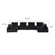 Alaya U Shaped Modular Sectional Sofa- Black Tufted Velvet- 160 Inch