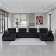 Alaya U Shaped Modular Sectional Sofa- Black Tufted Velvet- 160 Inch