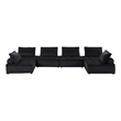 Alaya U Shaped Modular Sectional Sofa- Black Tufted Velvet- 160 Inch