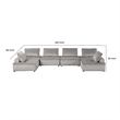Alaya U Shaped Modular Sectional Sofa- Gray Tufted Velvet- 160 Inch