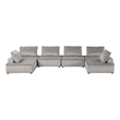 Alaya U Shaped Modular Sectional Sofa- Gray Tufted Velvet- 160 Inch