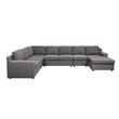 Cas Right Facing 7 Seater U Shaped Sectional Sofa Chaise- Pocket- Gray