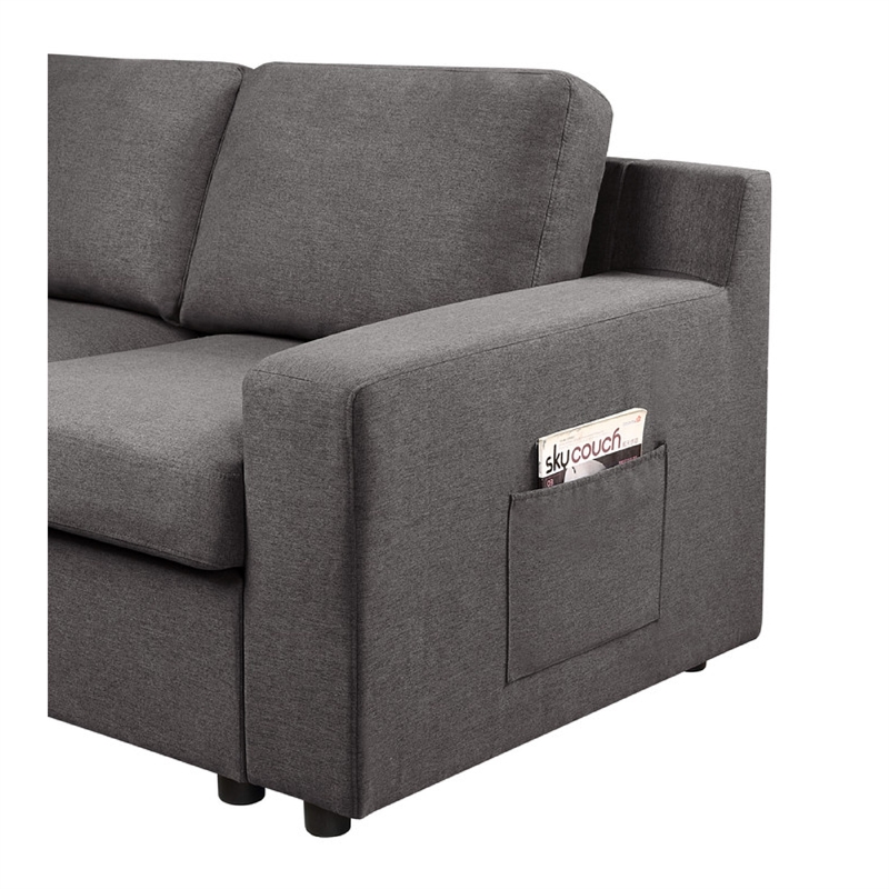 Cas Right Facing 7 Seater U Shaped Sectional Sofa Chaise- Pocket- Gray