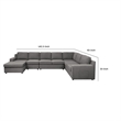 Cas Right Facing 7 Seater U Shaped Sectional Sofa Chaise- Pocket- Gray