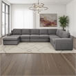 Cas Right Facing 7 Seater U Shaped Sectional Sofa Chaise- Pocket- Gray