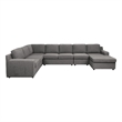 Cas Left Facing 7 Seater U Shaped Sectional Sofa Chaise- Pocket- Gray