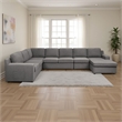 Cas Left Facing 7 Seater U Shaped Sectional Sofa Chaise- Pocket- Gray