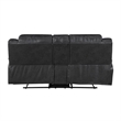 Henry Manual Double Reclining Loveseat w Console- Black Microfiber