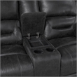 Henry Manual Double Reclining Loveseat w Console- Black Microfiber