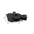 Henry Manual Double Reclining Loveseat w Console- Black Microfiber