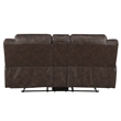 Henry Manual Double Reclining Loveseat- Console- Dark Brown Microfiber